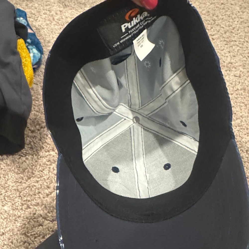 Navy Blue Patterned Golf Cap - Picture 3 of 3